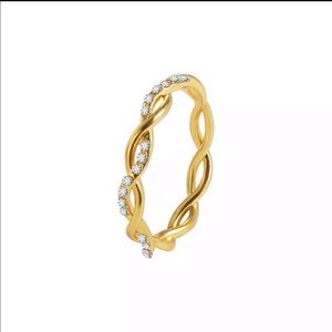 New gold plated white crystal women’s bridal ring